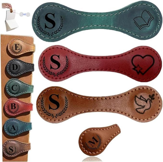 3Pcs Personalized Leather Magnetic Bookmark
