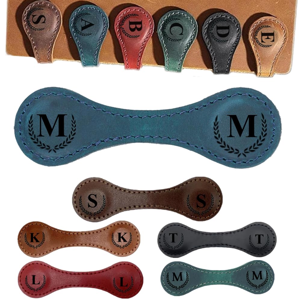 BYLIDRIM Personalized Magnetic Leather Bookmark