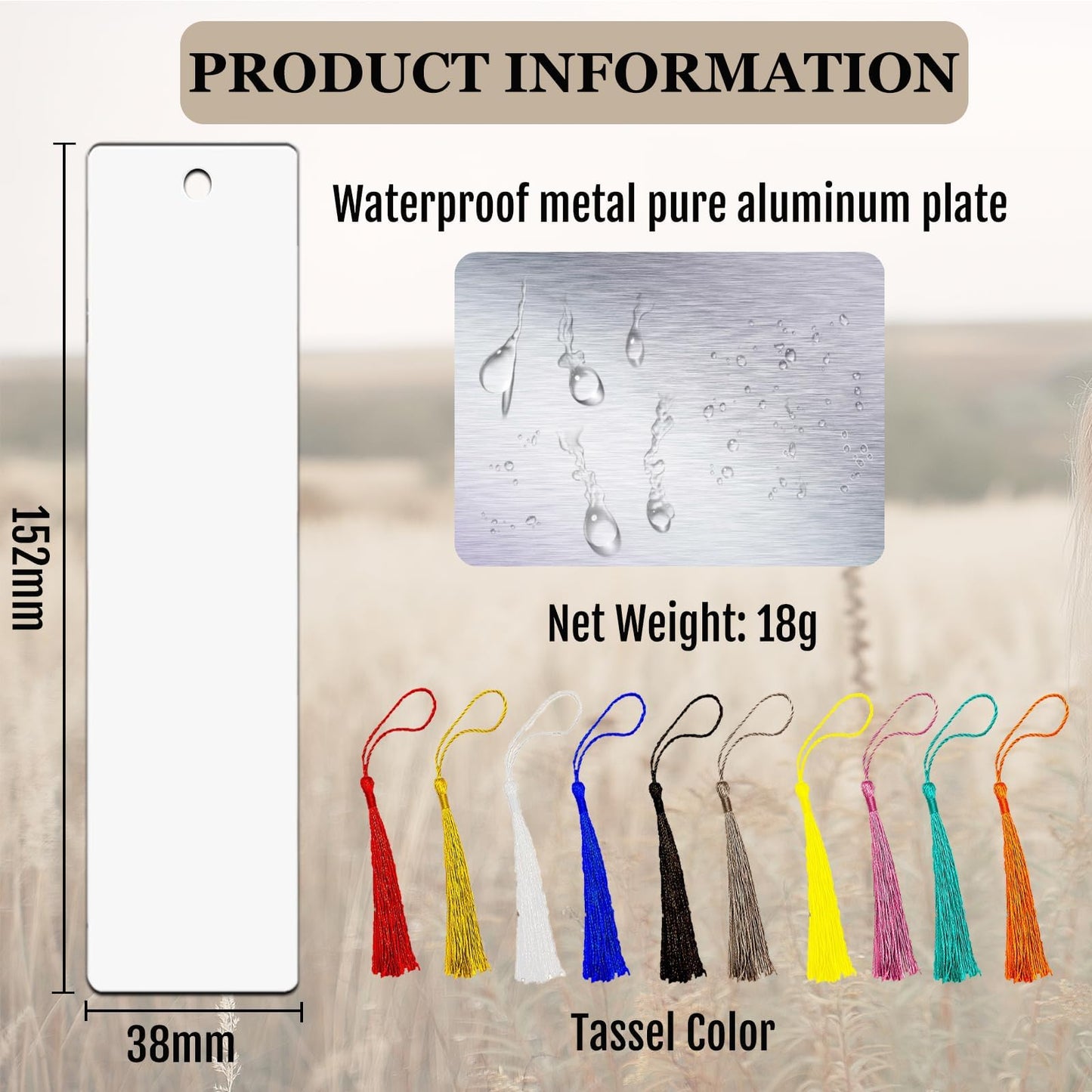 Custom Bookmark - Personalized Metal Bookmarks with Tassel