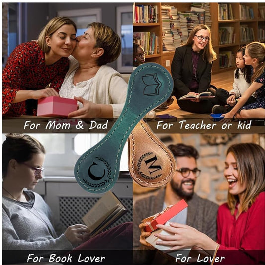 3Pcs Personalized Leather Magnetic Bookmark