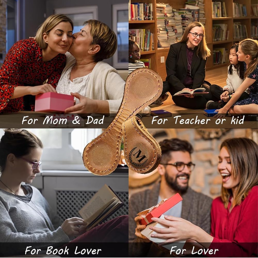 BYLIDRIM Personalized Magnetic Leather Bookmark