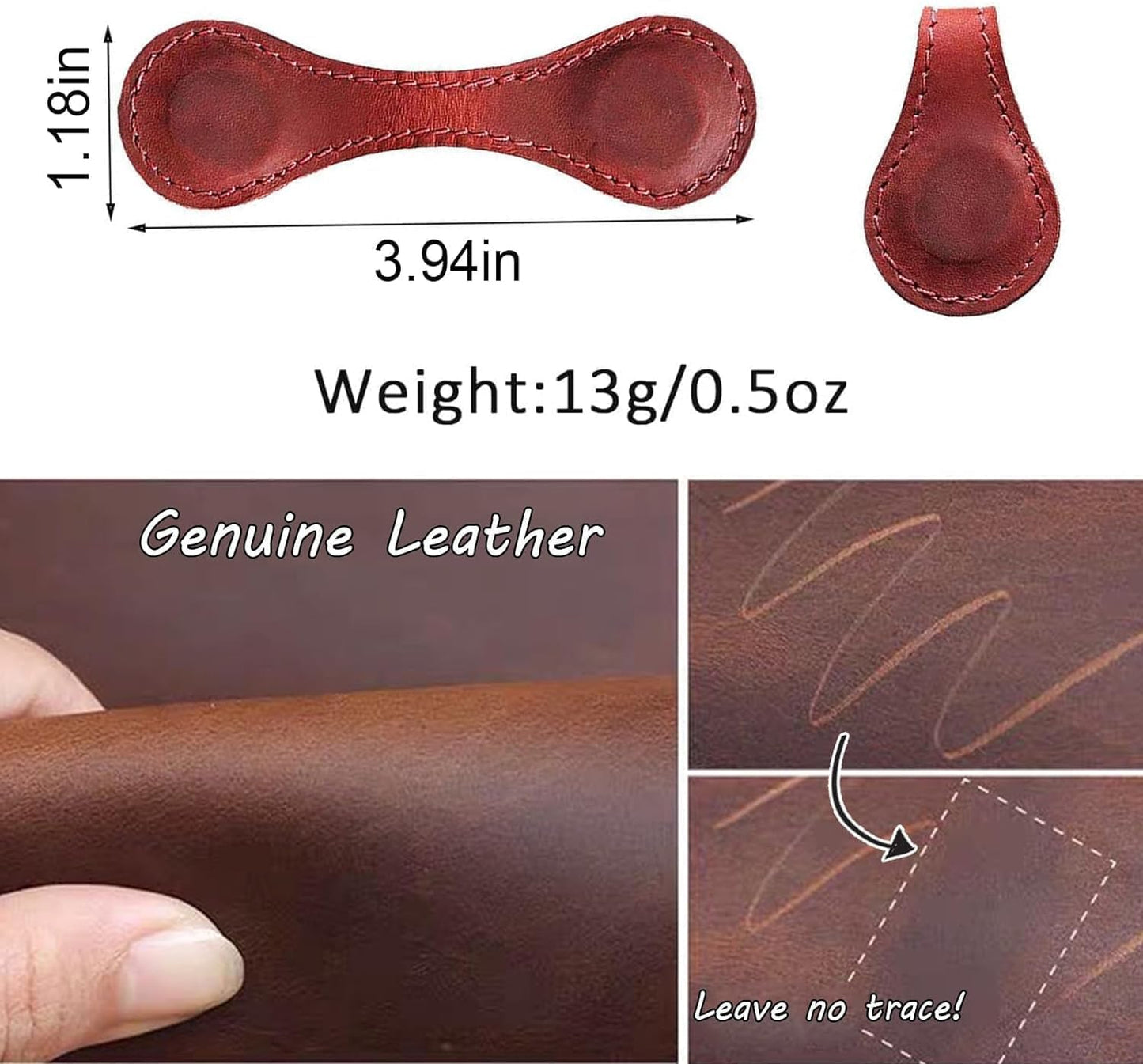 BYLIDRIM Personalized Magnetic Leather Bookmark