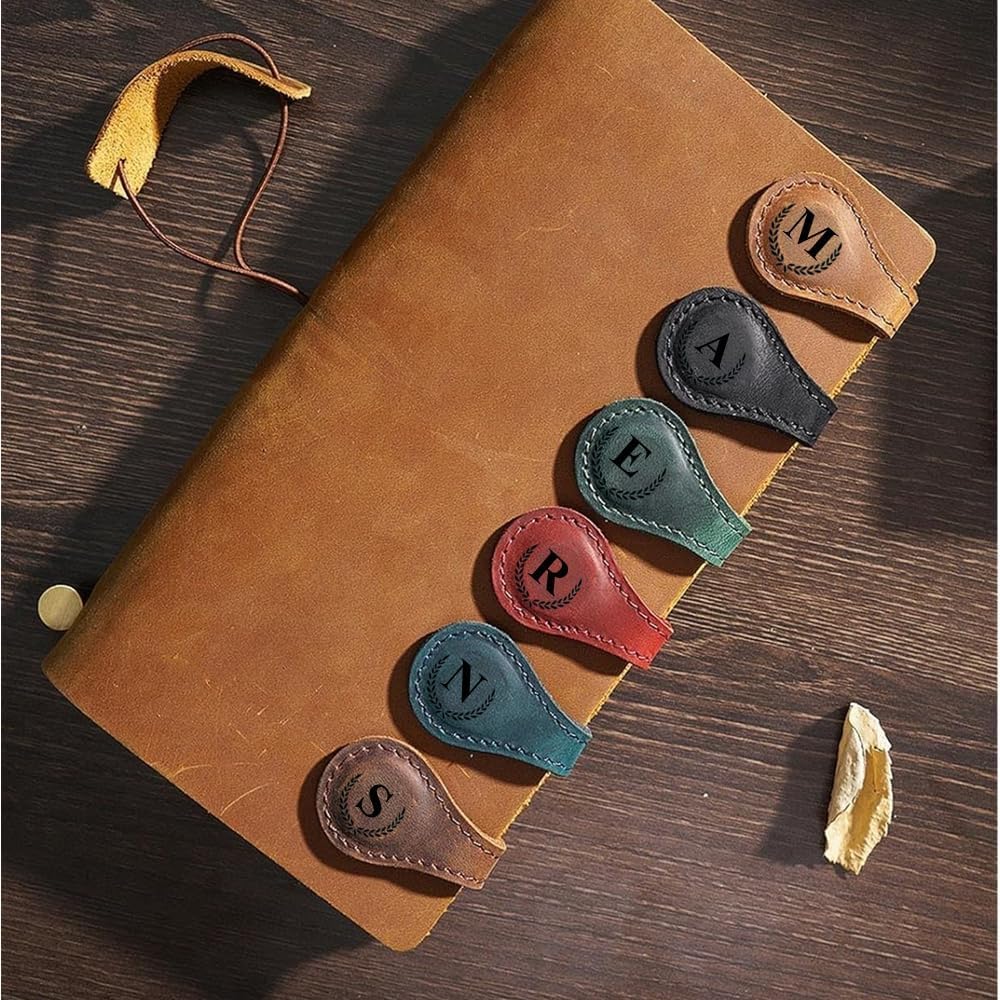 BYLIDRIM Personalized Magnetic Leather Bookmark